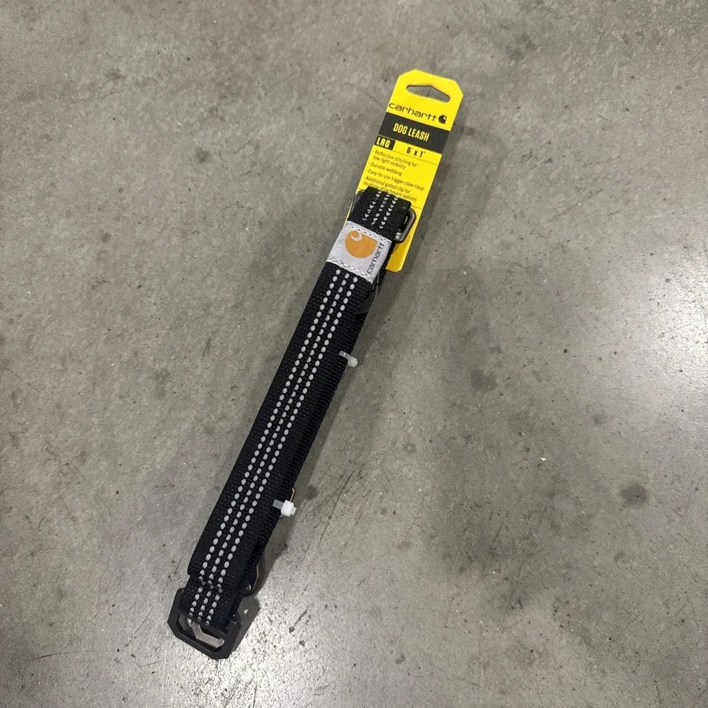 Carhartt NWT Black Reflective Dog Leash 6' x 1